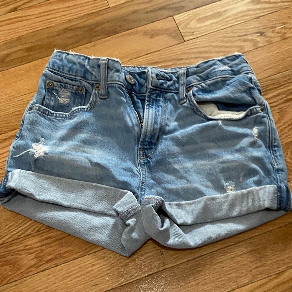 Light Blue Denim Roll-Cuff Women's Shorts
